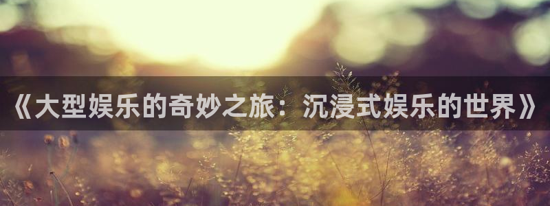 wg电子：《大型娱乐的奇妙之旅：沉浸式娱乐的世界》